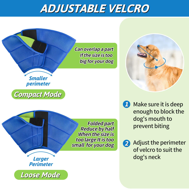 Soft Dog Cone for Dogs After Surgery, Breathable Dog Cones for Large Medium Small Dogs and Cats Anti-Lick Protective Wound,Adjustable Dog Recovery Cone Collar, Elizabethan Collar for Pet (M) M - PawsPlanet Australia