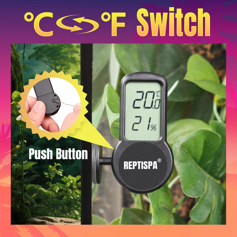 Reptile Thermometer Hygrometer, Pack of 2 Digital Thermometer Humidity Meter for Reptile Terrarium, Temperature Gauge Humidity Gauge with Digital LCD Display for Bearded Dragon Tank - PawsPlanet Australia