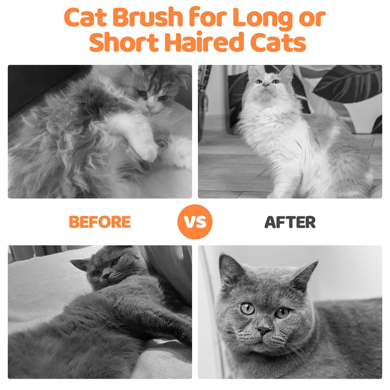 Cat Brush for Indoor Cats Shedding,One-Click Easy Cleanup Pet Hair Removal Tool, Grooming Brush for Both Long and Short Haired Cats and Dogs - PawsPlanet Australia