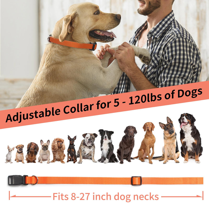 PaiPaitek Vibrating Dog Collar No Shock, 3300ft Waterproof Vibration Collar for 2 Dogs, No Shock Dog Training Collar with Remote for 5-120 lbs All Breeds, Safe and Humane PD523V-2 Orange - PawsPlanet Australia