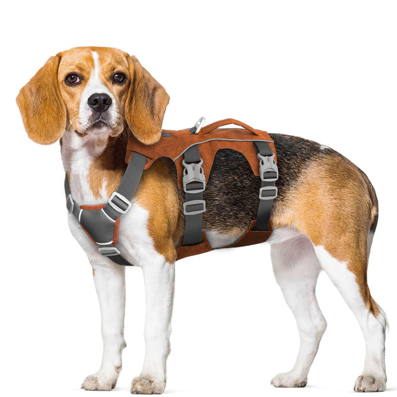Escape Proof Dog Harness with Handle - Reflective No Pull Dog Vest, Lightweight Full Body Pet Harness Adjustable for Small Dogs Walking,Training(Blue,Chest:14-22") Chest:14-22", Fit 8-12 lbs Orange - PawsPlanet Australia