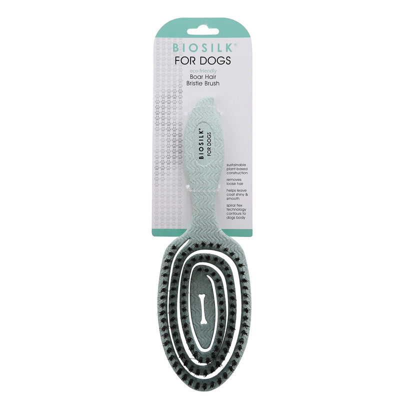 BioSilk for Dogs Eco-Friendly Boar Hair Bristle Brush in Mint Green | Easy to Hold Ergonomic Handle Dog Brush for Shedding | Best Pet Brush for Dog Grooming Blue 1 Count - PawsPlanet Australia