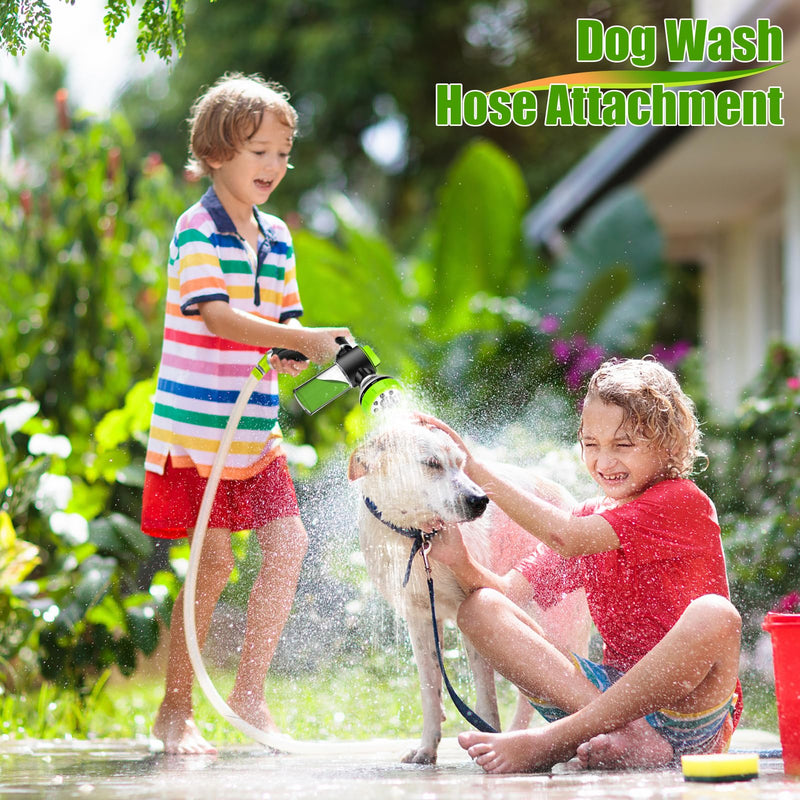 Dog Washing Hose Attachment, Dog Sprayer with 3.5oz/100cc Soap Dispenser Bottle, Massage Brush, Solid Brass Garden Hose Adapters, Garden Hose Nozzle for Pet Bathing, Car Washing - PawsPlanet Australia