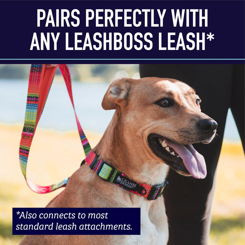 Leash Boss Martingale Collar for Dogs - Steel Chain | Reflective Nylon Dog Collar for Large Dogs, Medium and Small Dogs | No Pull Pet Training Collar Small Large (19-24.5" Neck x 1" Wide) Orange - Blanket - PawsPlanet Australia