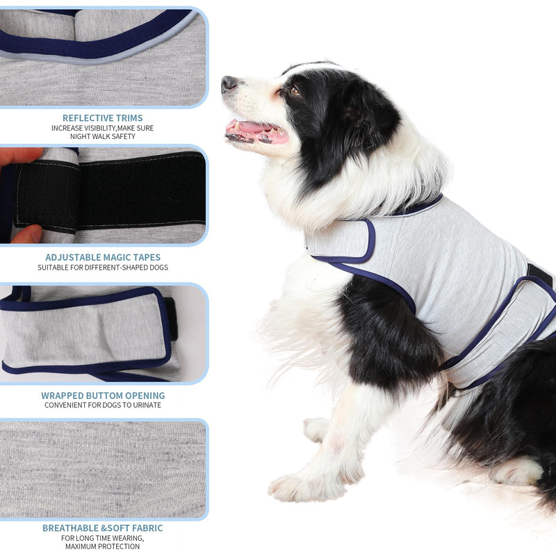 Dog Anxiety Vest, Comfort Dog Anxiety Relief Coat, Breathable Dog Calming Vest for Thunderstorm, Travel, Fireworks, Vet Visits (S,Light Grey) Small Light Grey - PawsPlanet Australia