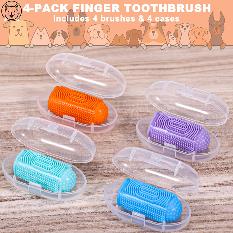 Dog Toothbrush Finger Toothbrush Dog Tooth Brushing Kit 4Pack Dog Finger Toothbrush for Dog Teeth Cleaning&Dog Dental Care Dog Tooth Brush Dog Toothbrush Kit Pet Toothbrush 1 Count (Pack of 4) Multicolor - PawsPlanet Australia