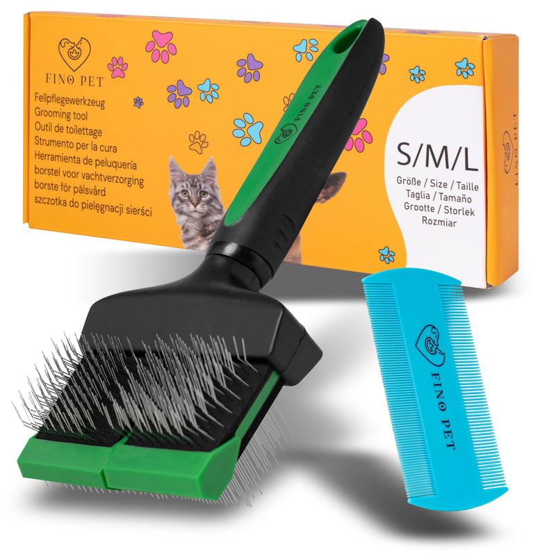 Slicker Brush Dog Slicker Brush for Long Hair, Poodle Brush - Efficient Dog Brush Undercoat - Ideal as a Poodle Brush - Cat Brush - Ideal for Doodle and Long Hair Dogs Including Dog Comb