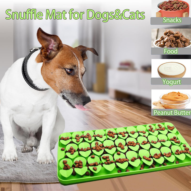 Medium Silicone Snuffle Mat for Small Medium Dogs Cats Slow Down Eating,Slow Feeder Lick Mat for Dry Wet Food for Pet Training Smell,Encourages Natural Foraging Skill,Relieving Stress (Green) Green-M (14.6x7.5in) - PawsPlanet Australia