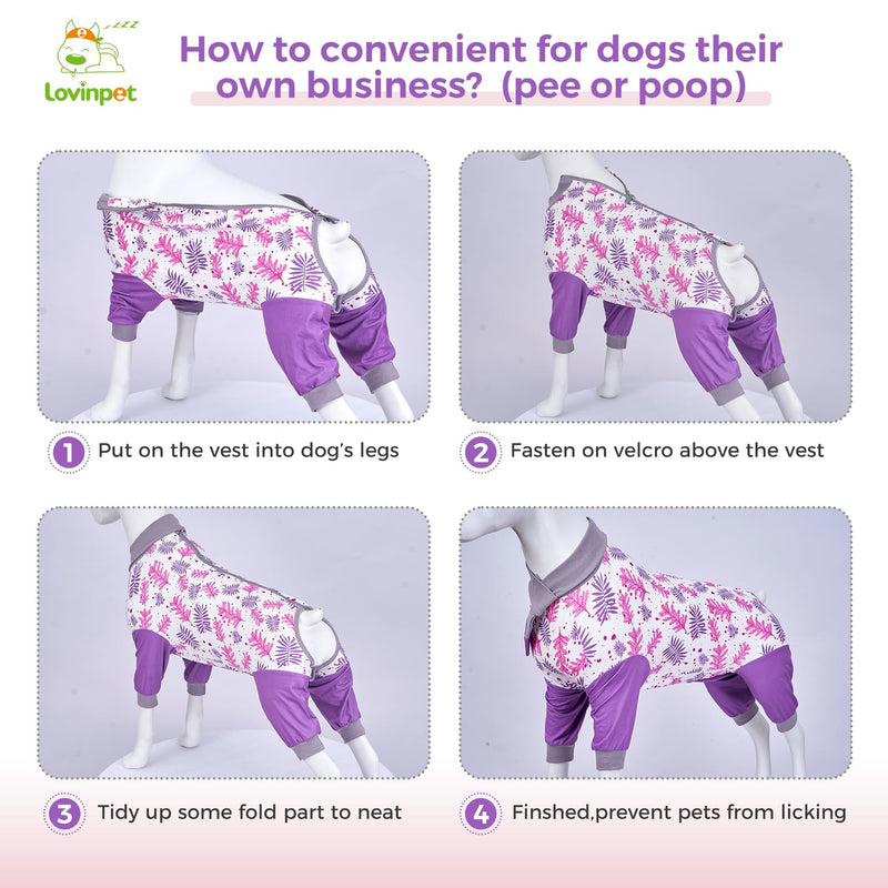 LovinPet Large Dog Recovery Suit - Dog Onesie for Surgery Female & Male Professional Anti-Licking Full Coverage for Anti-Shedding Pink - PawsPlanet Australia
