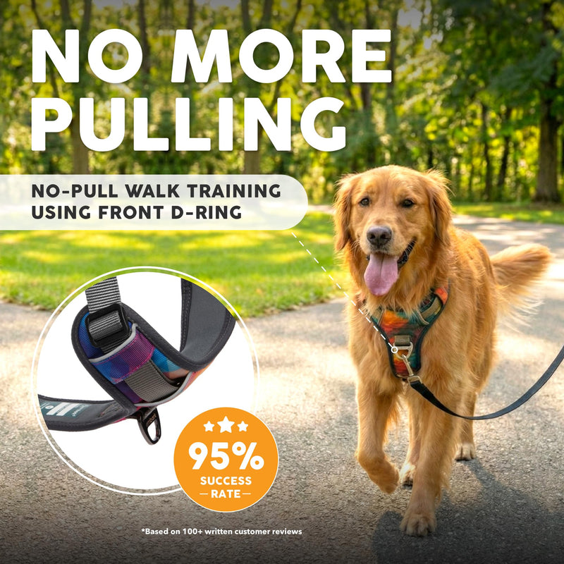 Embark Adventure No Pull Dog Harness, Reflective Trim No Pull Harness for Medium Sized Dog - Military Grade Nylon, Front Clip with Gel Lined Handle. Soft & Padded Puppy M Aurora - PawsPlanet Australia