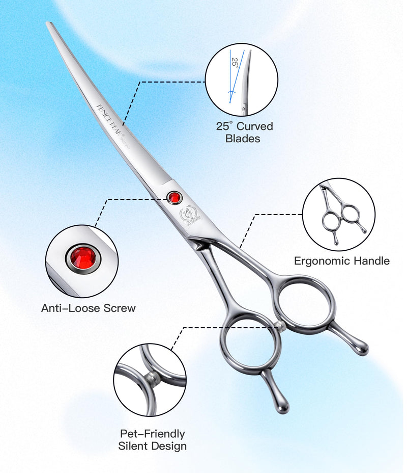 Fenice Peak 6.5" Thinning Scissors for Dog Groming 35 Teeth, 6CR Stainless Steel Dog Grooming Shears, Professional Pet Hair Trimming Thinner Scissor for Face, Body, Paws Thinning Scissor 6.5“ - PawsPlanet Australia