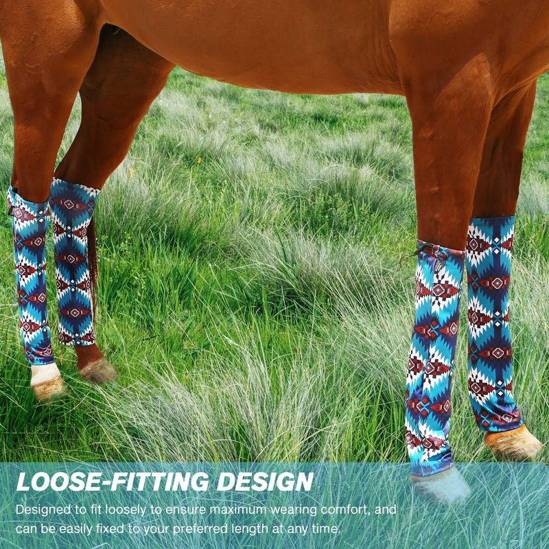 Harrison Howard Loose Fitting Horse Leg Socks Horse Socks Comfortable and Easy to Wear Set of 4 Green Tribe