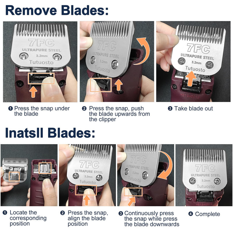 7FC Clipper Blades Pet Grooming Clipper Replacement Blades Detachable Blade Compatible with andis/wahl/Oster Dog Clippers, 3 Pack - PawsPlanet Australia