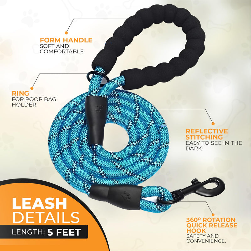 PetBuds Adjustable No Pull Dog Harness with Free 5ft Leash, Breathable and Durable for All Breeds (Blue, Medium) Blue M (Neck: 33-52 cm, Chest: 35-70 cm) - PawsPlanet Australia