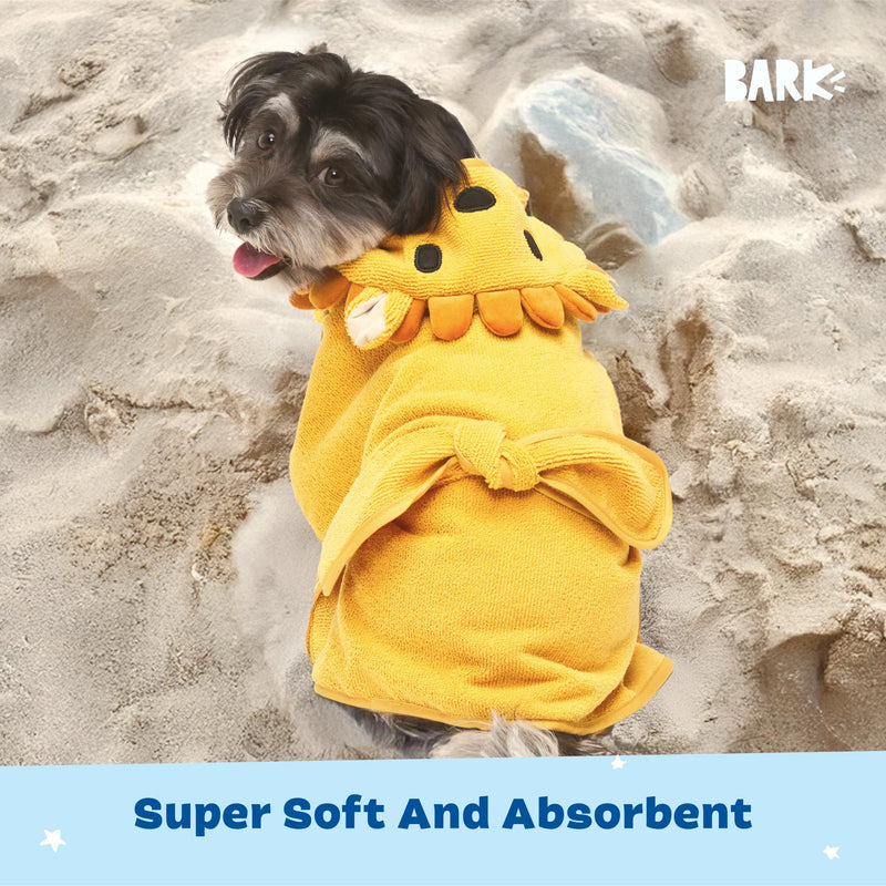 Barkbox Premium Absorbent Dog Towel & Bathrobe - Quick Drying, Luxurious & Soft Dog Bath & Beach Towel for Cats & Dogs (Lion, Small) Lion S - PawsPlanet Australia