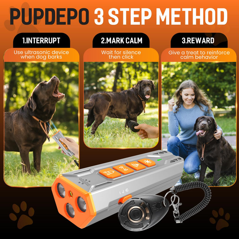 Dog Bark Deterrent Device with Dog Training Clicker – Ultrasonic Anti Barking Device for Dogs, Portable Dog Bark Stopper for Training & Behavior Control, Safe for Own or Neighbor’s Dog - PawsPlanet Australia