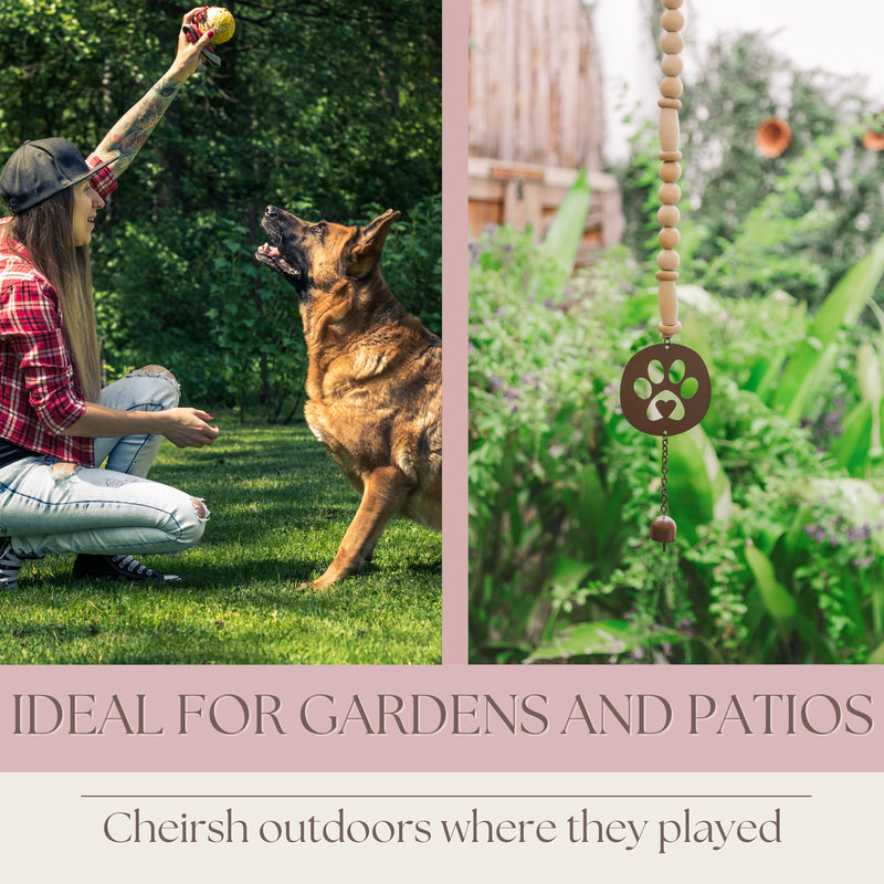 Pet Memorial Wind Chime - Dog Memorial Gifts for Loss of Dog - Dog Bereavement Gifts – Pet Remembrance Gift in Memory of Dog or Cat - Paw Print Windchime with Rainbow Bridge Card - PawsPlanet Australia