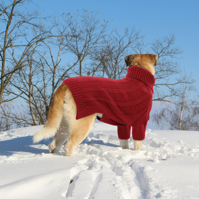 Queenmore Small Dog Sweaters for Small Dogs Girls Boys,Xmas Sweater Small Dog,Turtleneck Knitted Sweater for Dog Cat,Cold Weather Pullover for Doggie Male Female,Soft Dog Sweater Pet Apparel(Red,S) Red