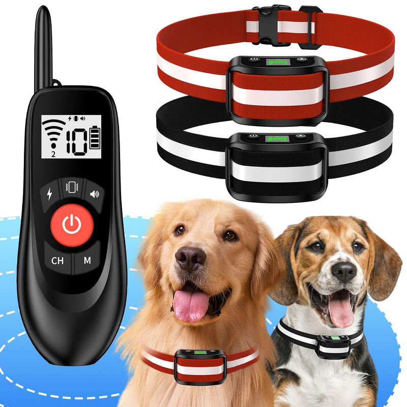 VIVIDVISTA Wireless Dog Fence for 2 Dogs - Adjustable up to 1640ft Electric Fence, 185 Days Standby Time Training Collar, Pet Containment System with 3 Training Modes, Flash Light and Waterproof