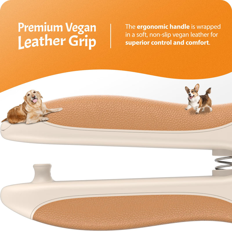 Pet Nail Clipper PRO 2026 - Quick-Vision LED Light | 2-Stage Adjustable Professional-Grade Blade | Adjustable Magnifier Safety Guard - for Cats, Small, Medium and Large Dogs - Brown Medium&Large