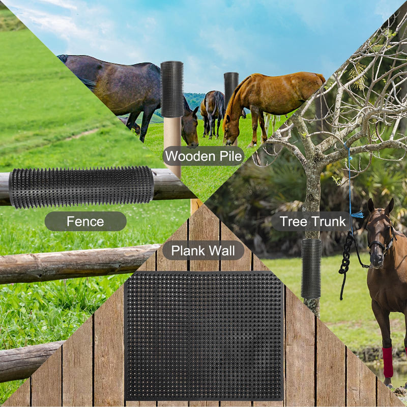 Middle Livestock Scratching Brush Horse Scratching Post Pad, Horse Cow Scratching Post for Grooming, 21.65" x19.68" Horse Scratcher Brush for Cattle Horse Cow Dogs Pigs M - PawsPlanet Australia