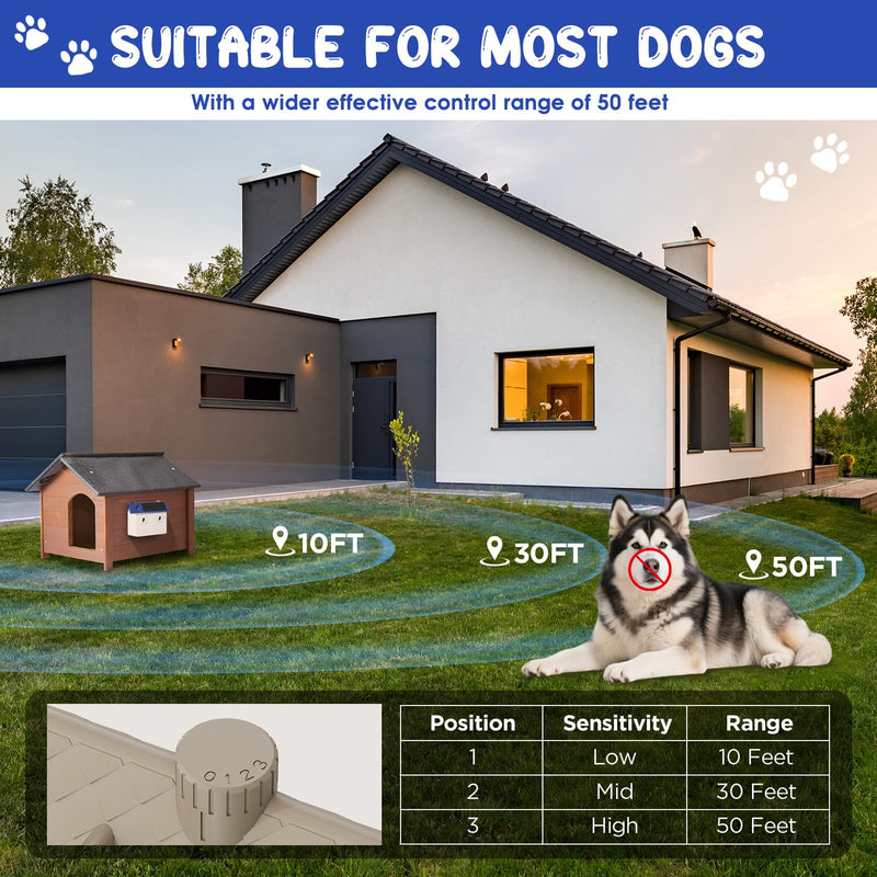 Dog Bark Deterrent Devices: Ultrasonic Anti Barking Device for Dogs with 3 Training Modes 50 FT | Solar Dog Barking Deterrent Devices | Stop Barking Dog Device for Indoor (Blue) Blue - PawsPlanet Australia