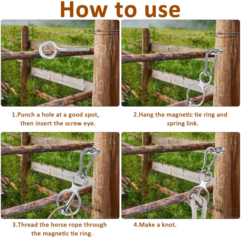 MAQUITA Horse Tie Ring, Safe Tie Horse Supplies, Humane Way Tie Ring, Magnetic Ring for Tying and Retracting, Helps Horse Pull Back and Releases Stress from The Horse - PawsPlanet Australia