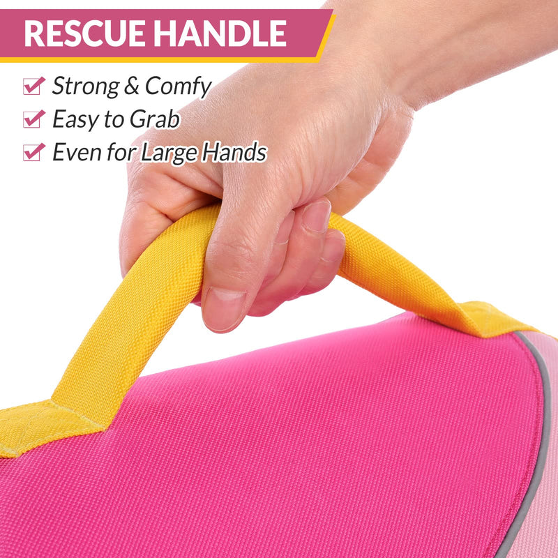Queenmore Dog Life Jacket,Dog Life Vest for Swimming Boating,Life Jackets for Small Large Medium Dogs,Ripstop Pet Life Vests with Strong Rescue Handle (X-Small, Pink/Fuchsia) X-Small - PawsPlanet Australia