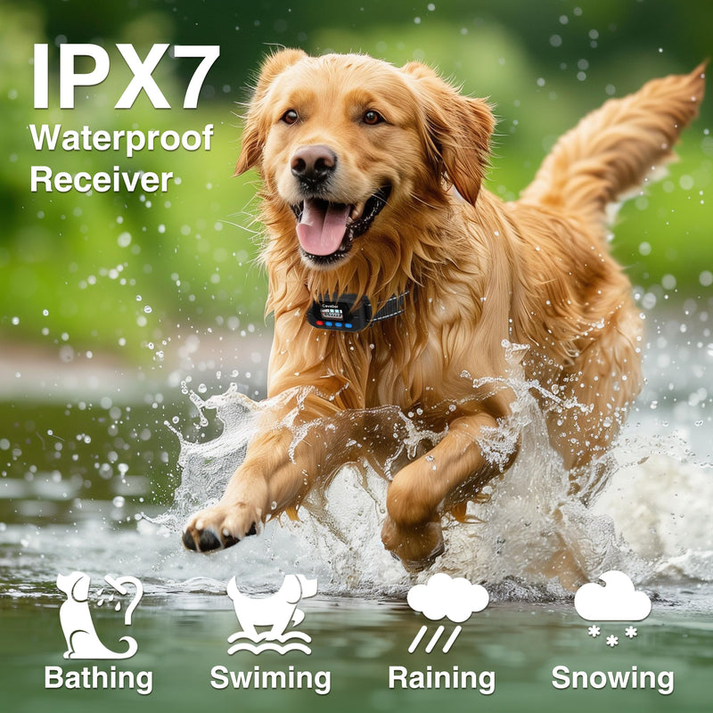 PATPET Wireless GPS Dog Fence, 9999 Yard Radius Electric Fence System, 3 Training Modes, IP67 Waterproof Collar for Medium & Large Dogs Ink 1 Collar