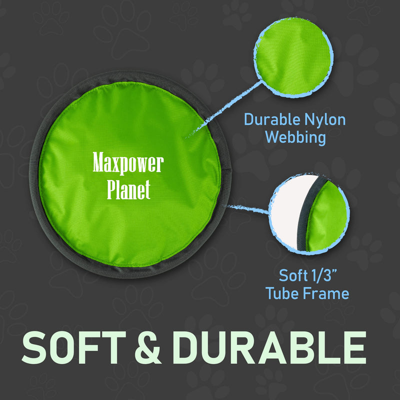 Maxpower Planet Dog Frisbee X2 Pack - Dog Frisbee Soft to Catch - Floating Frisbee for Dogs - Lightweight Flying Frisbee Dog Toy - Easy to Spot Disc Dog Frisbees Puppy Toys, Small to Large 10-inch - PawsPlanet Australia