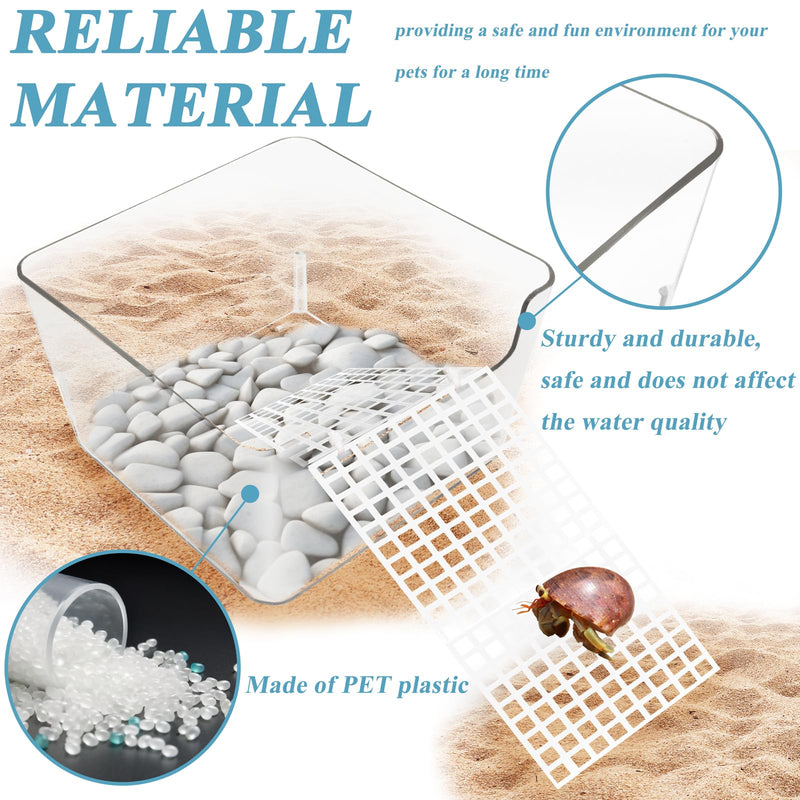 2 Pack Hermit Crab Water Tank, Hermit Crab Cage Accessories with Climbing Ramp Hermit Crab Aquarium Salt Water Pool for Small or Medium Hermit Crab Habitat Home – Transparent - PawsPlanet Australia