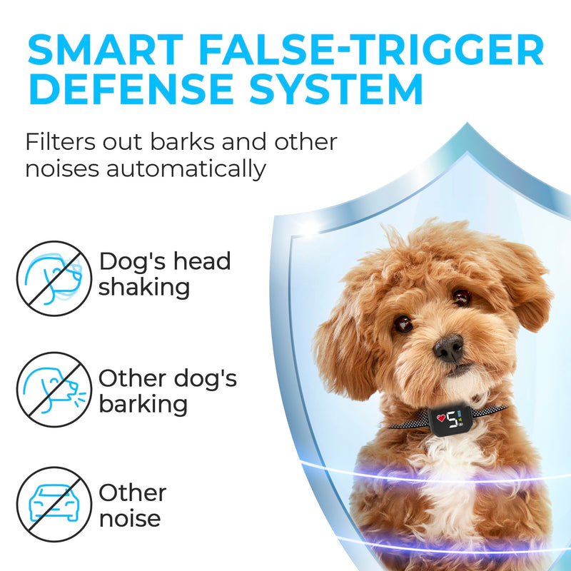 Bark Collar for Small Dogs 5-15lbs - No Shock Small Dog Bark Collar - Rechargeable Smart Anti Barking Collar with Beep Vibration Mode - Waterproof Anti Bark Collar with 7 Sensitivity Levels Black/Red Heart - PawsPlanet Australia