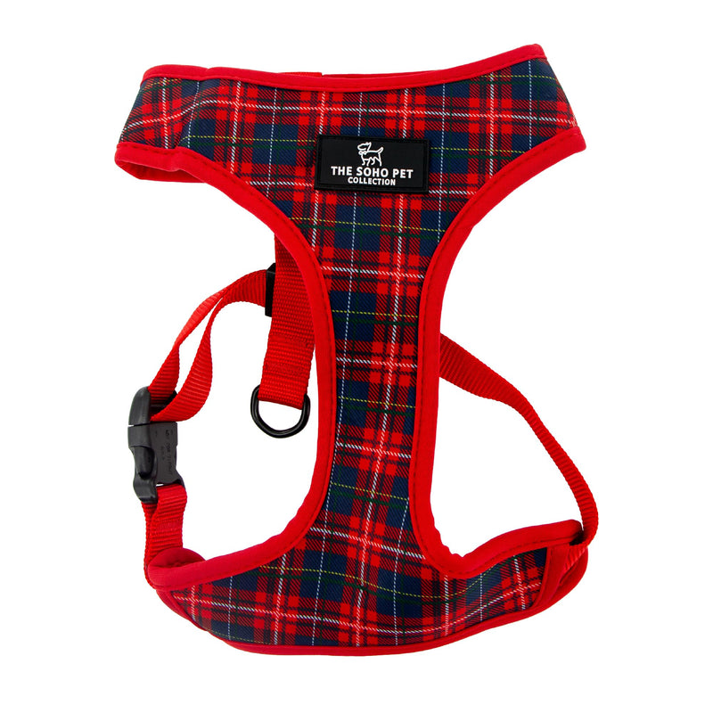 Ancol Reversible Dog Harness Tartan Star Patterned - Comfortable Weatherproof Pet Accessory - Lightweight Fashionable Puppy Outfit - L Tartan/Star Large