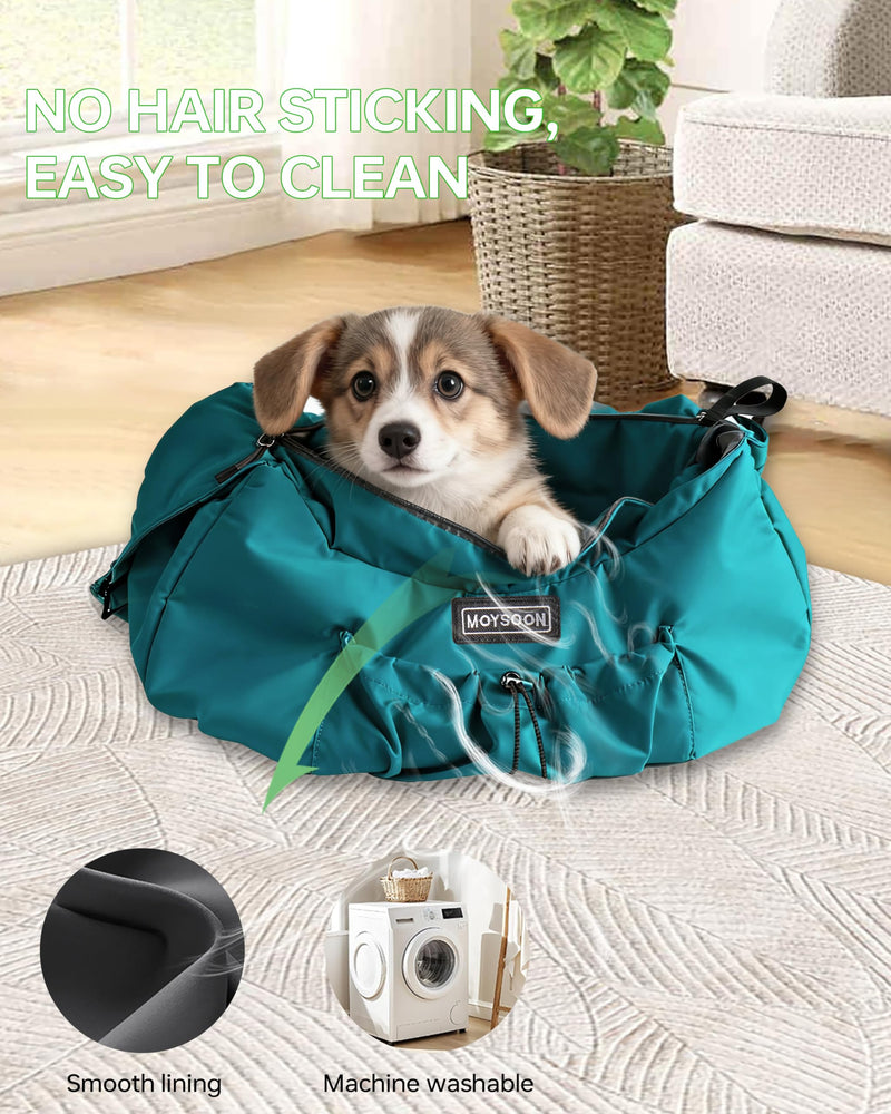 Puppy Carrier Sling - Widened and Thickened Shoulder Strap with Pocket, Adjustable Hands-Free Small Dog Carrier Sling for Outside and Daily Walks, for Small Dog and Cat 12 lbs, (Peacock Blue). Peacock blue - PawsPlanet Australia