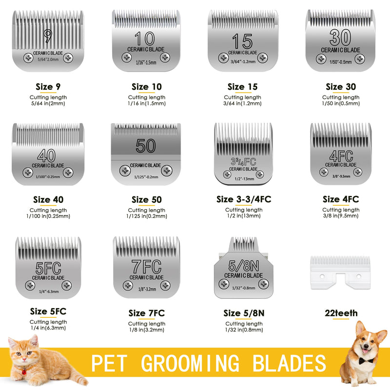 10# Pet Grooming Clipper Replacement Blades, Detachable Blade Compatible with Andis/wahl/Oster Dog Clippers,10 Blade 1/16-inch, Made of Ceramic & Stainless Steel Blade - PawsPlanet Australia