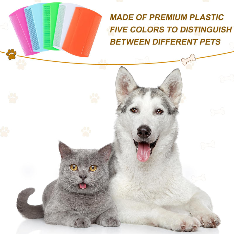 100 Pcs 5 Colors Double Side Tooth Pet Flea Comb Bulk for Cats Dogs Lice and Tick Comb for Small Cats Dogs Kitten Indoor - PawsPlanet Australia