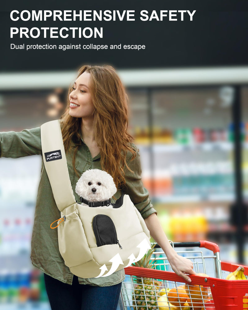 Dog Carrier Sling for Small Dogs & Cats Hand-Free Puppy Sling Purses with Storage Bag and Adjustable Shoulder Strap, Pet Sling Carrier Up to 8.8 Lbs (Yellow) Yellow - PawsPlanet Australia
