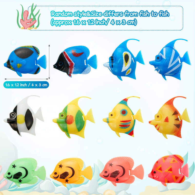 Weewooday 20 Pieces Artificial Moving Fishes Plastic Floating Fishes Lifelike Fish Ornament Aquarium Decorations for Fish Tank (Random Style) - PawsPlanet Australia