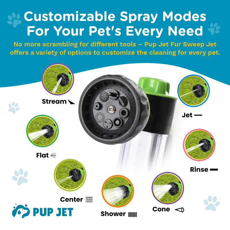 The Original Pup Jet Dog Washing Hose Attachment with Soap Dispenser – 8-in-1 Fur Sweep Dog Bathing Supplies Kit, Shower Attachment & Shampoo Sprayer for Dog Wash, Bath, and Grooming Perfect Pet Care - PawsPlanet Australia