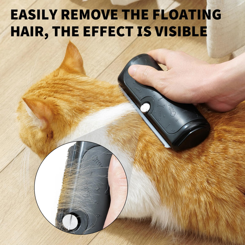 Deshedding Dog Brush and Grooming Tool – Pet Hair Remover Comb for Shedding, Easy Clean, Effective for Short and Long Hair, Professional Pet Grooming Brush for Dogs and Cats Black - PawsPlanet Australia