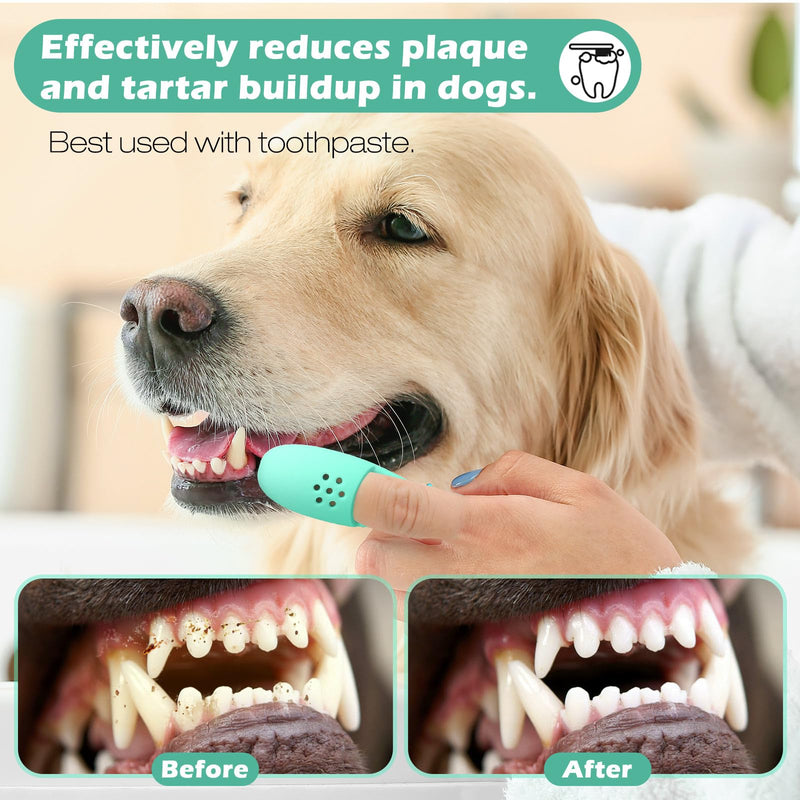 3pcs Dog Finger Toothbrush, Cat Chin Brush with Food-Grade Silicone, Dog Tooth Brushing Kit, Silicone Cleaning Brush for Pet Dental Care - PawsPlanet Australia
