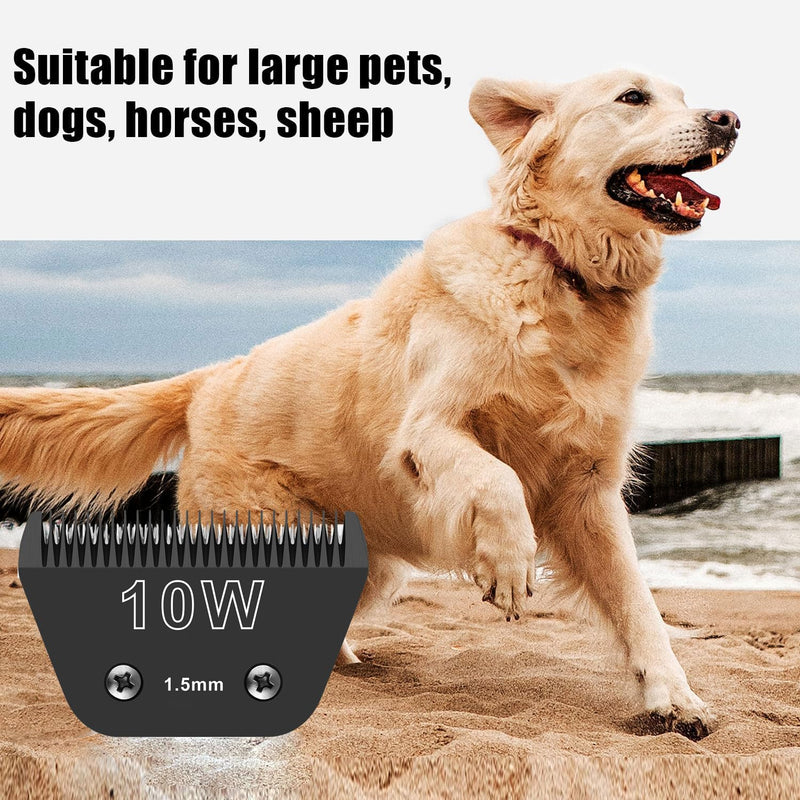 Detachable Pet Dog Grooming Wide Blades-Size 10W Dog Grooming Wide Blade,Compatible with Most Andis,Oster A5,Wahl km10 Clippers -Black