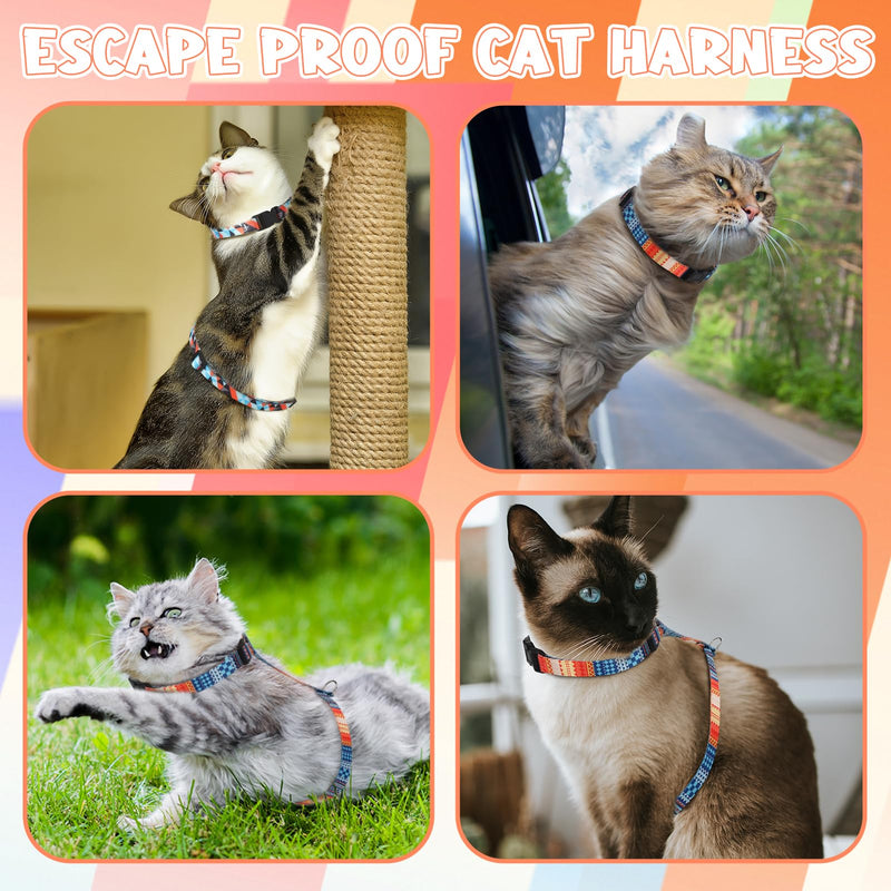 2 Pack Cat Harness and Leash Set, Escape Proof Adjustable Kitten Harness with Leash Collar Lightweight Soft and Comfortable for Small Medium Cats Walking and Travel - PawsPlanet Australia