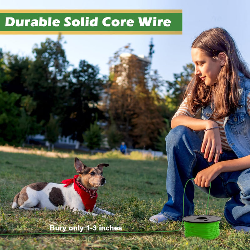 TRESSON Underground Dog Fence Wire - Boundary 500 Feet Compatible for Pet System Wireless,Electric Dog Boundary Wire for Pet Safety Training Extends The Boundaries of Your Fence 21 Gauge Green