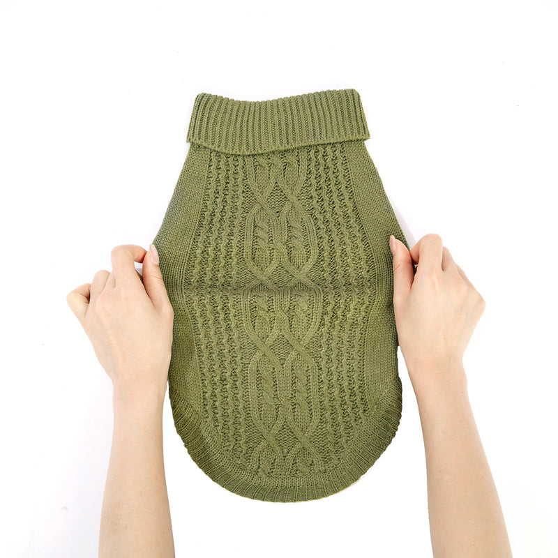 Cat Sweater Keep Your Pets Cozy, 16 Color Turtleneck Knitted Sleeveless Dog Sweater, Winter Outfits for Cats & Small Dogs During Cold Seasons(Olive Green, X-Large) Olive Green - PawsPlanet Australia