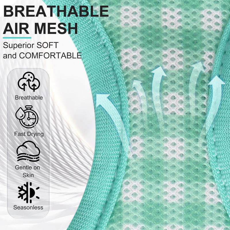 AIITLE No Pull Dog Harness and Leash Set, Step in No Chock Soft Mesh Dog Harnesses Reflective for Extra-Small Puppy Dogs and Cats, Plaid Dog Vest Harness for Pets Turquoise XXS - PawsPlanet Australia
