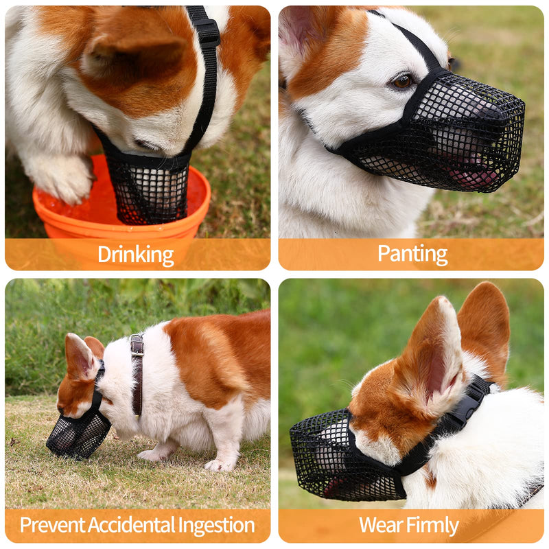 Dog Muzzle, Soft Mesh Dog Mouth Cover with Adjustable Strap for Grooming Biting Chewing Barking Training (L) L