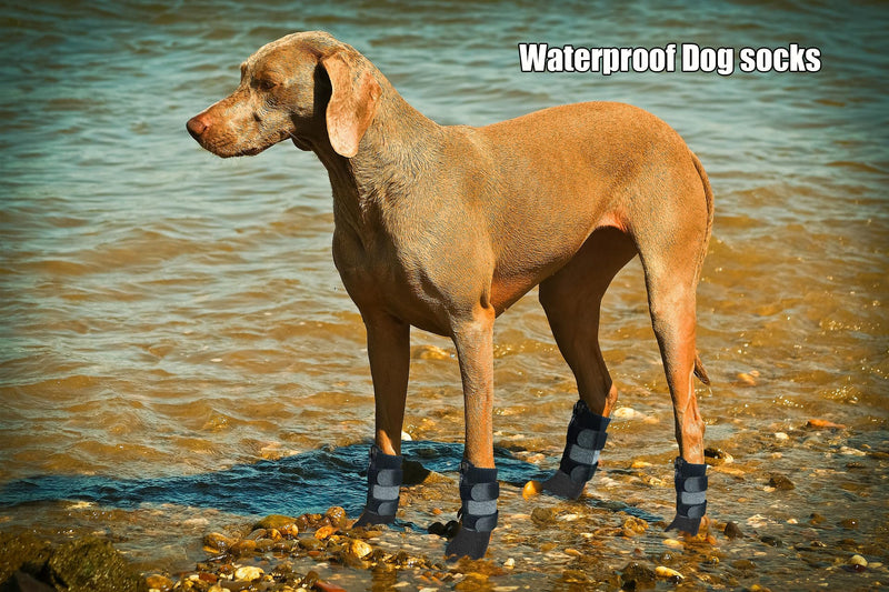Waterproof Grip Dog Shoes,Anti-Slip Dog Socks Boots,Zipper Dogs Booties Paw Protectors for Hardwood Floor,Indoor and Outdoor for Small Medium Large Dogs Black Size 3