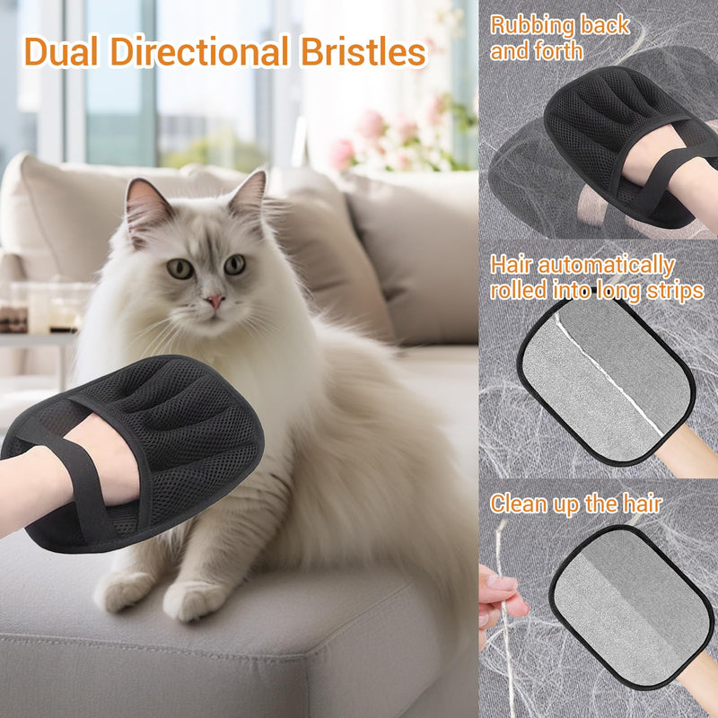 Pet Hair Removal Glove for Cats & Dogs, Five-Finger Electrostatic Pet Hair Gloves, Reusable Pet Hair Removal Tools,Cat & Dog Hair Remover for Couch, Suitable for, Bed Sheets, Clothes, Carpets 1 - PawsPlanet Australia