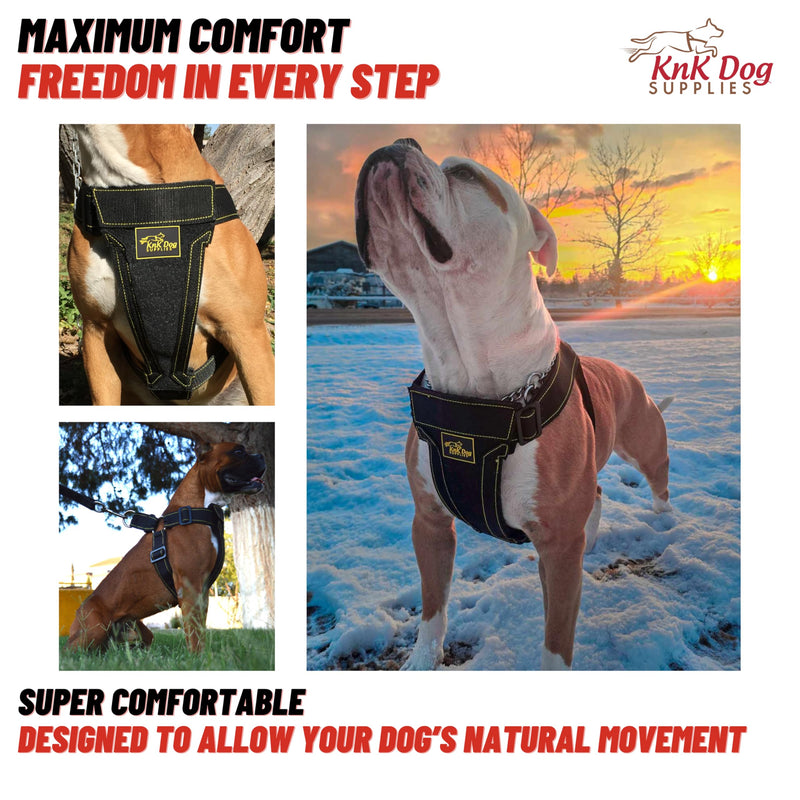 KNK Heavy Duty Dog Harness for Pitbull and Bullies – Tactical Dog Harness for Large Dogs and XL Breeds – Ultra-Durable Chest Support for Training, Walking and Strong Breeds - PawsPlanet Australia